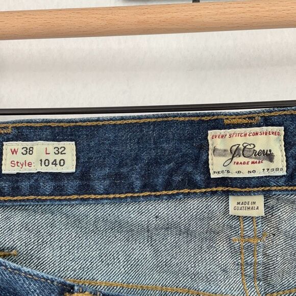 J. Crew Blue Denim 1040 Athletic Tapered Leg Jeans Size 38x32 - Picture 2 of 12